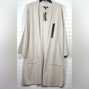 Bone colored coatigan with pockets